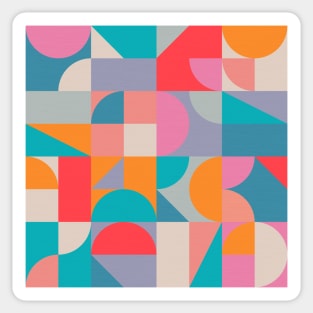 Mid Century Shapes N.04 / Colorful Summer Abstraction Sticker